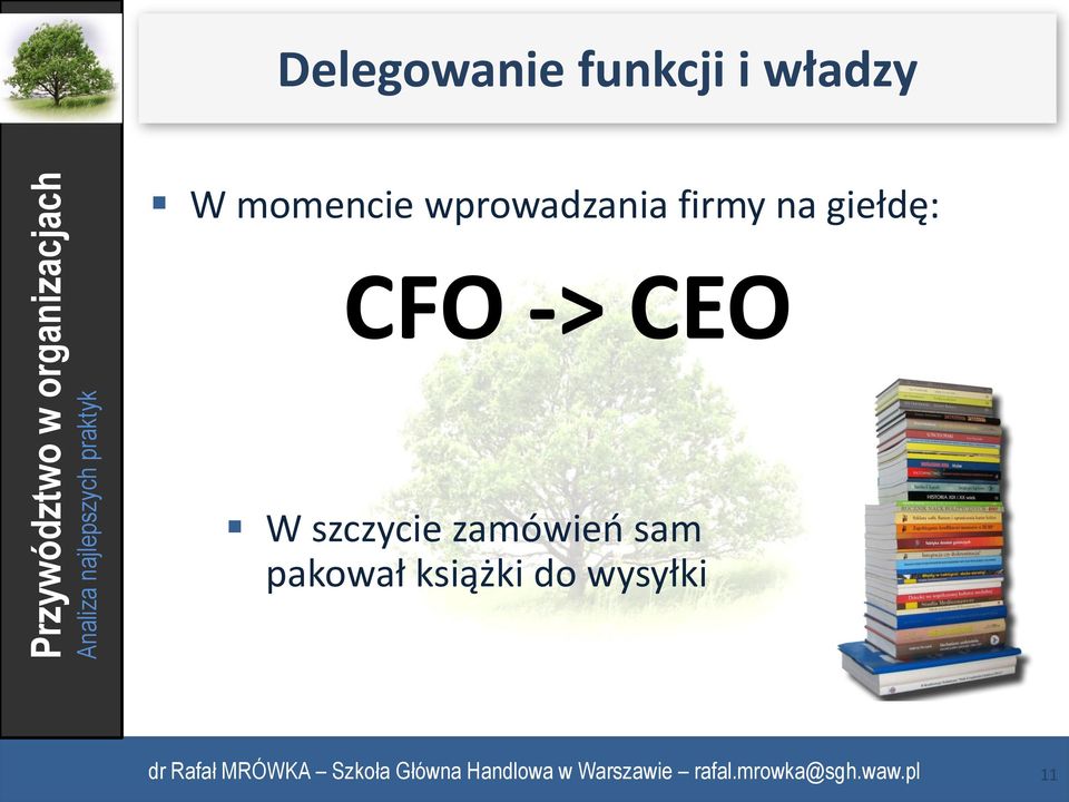 giełdę: CFO -> CEO W szczycie