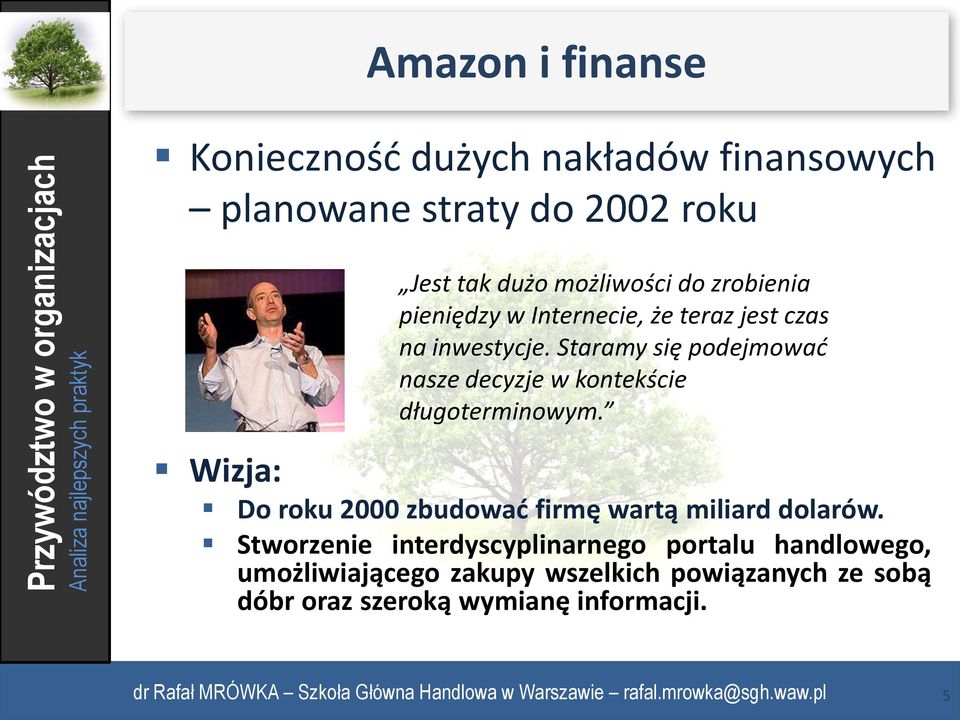 Staramy się podejmowad nasze decyzje w kontekście długoterminowym.