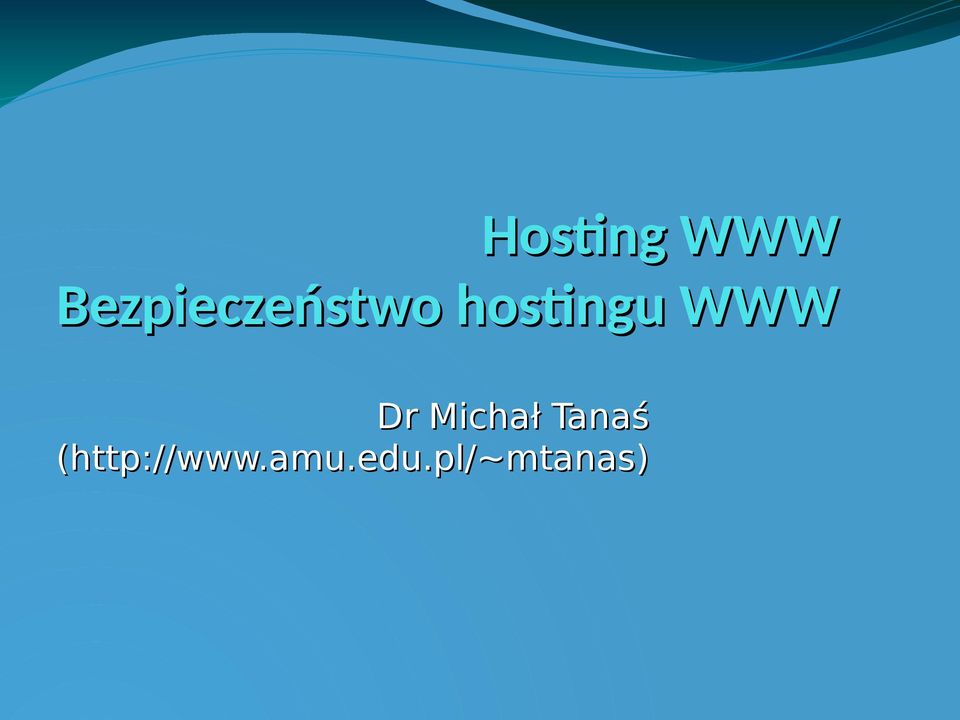 hostingu WWW Dr
