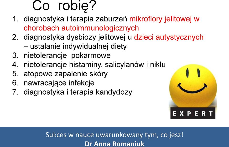 diagnostyka dysbiozy jelitowej u dzieci autystycznych ustalanie indywidualnej diety 3.