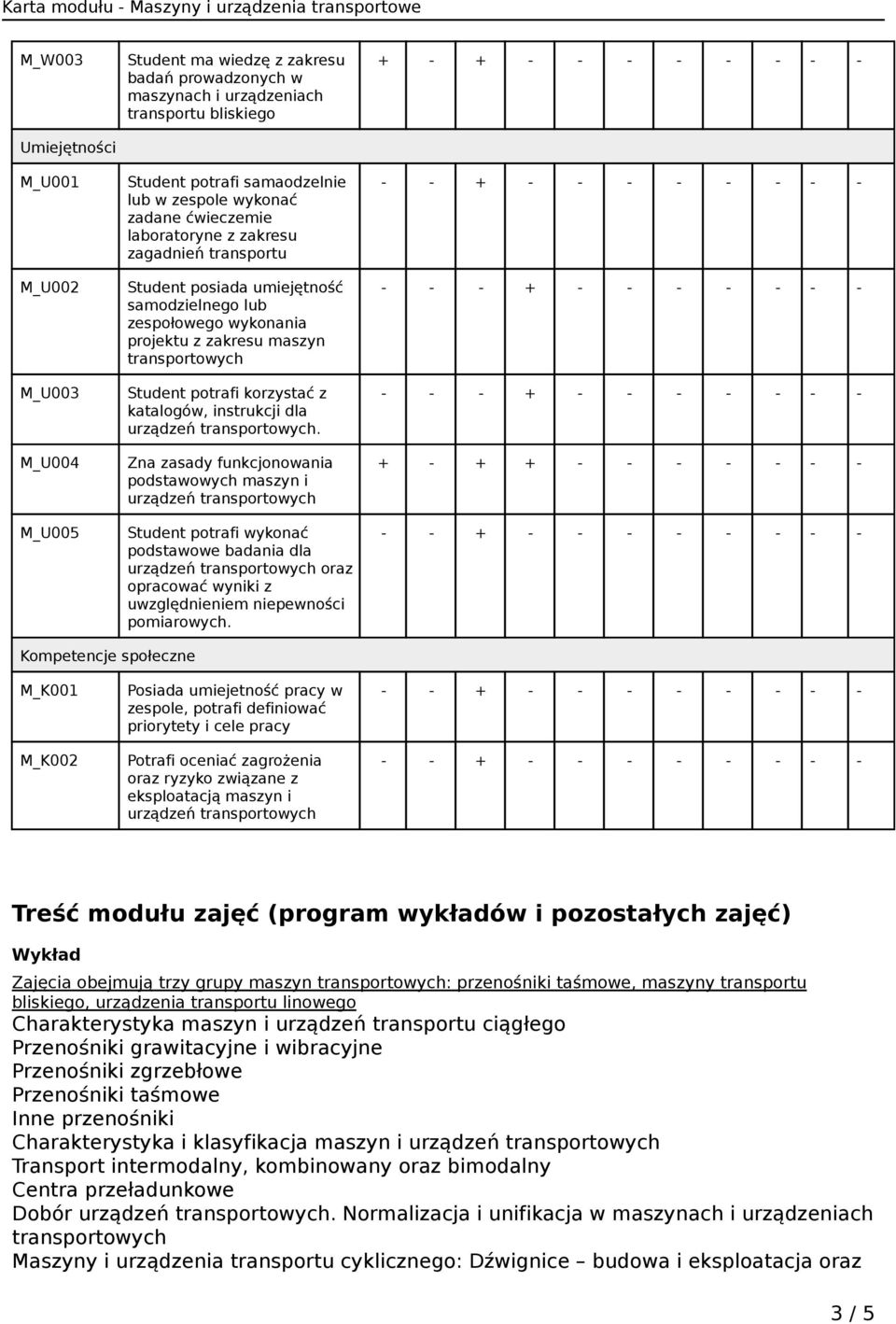 Zna zasady funkcjonowania podstawowych maszyn i urządzeń Student potrafi wykonać podstawowe badania dla urządzeń oraz opracować wyniki z uwzględnieniem niepewności pomiarowych.