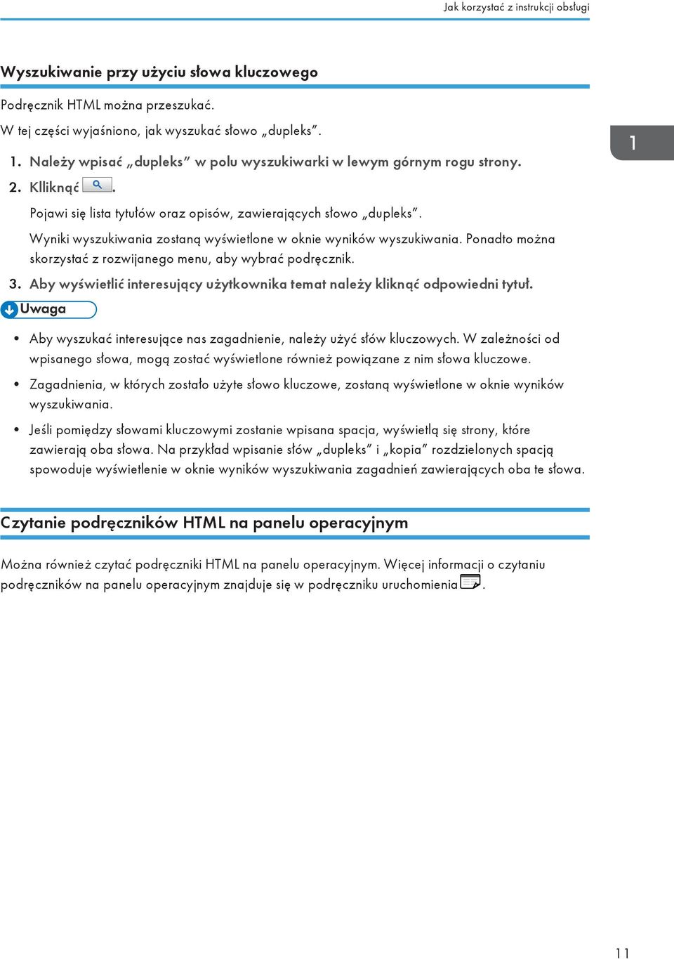 Wyniki wyszukiwania zostaną wyświetlone w oknie wyników wyszukiwania. Ponadto można skorzystać z rozwijanego menu, aby wybrać podręcznik. 3.