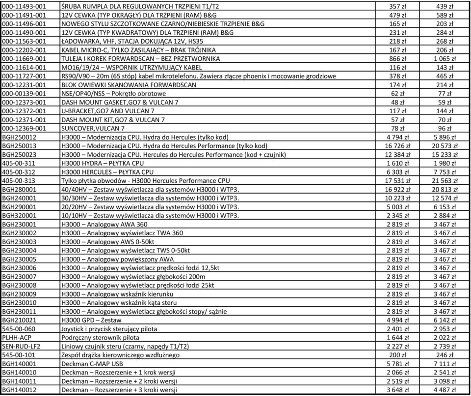 000-12202-001 KABEL MICRO-C, TYLKO ZASILAJĄCY BRAK TRÓJNIKA 167 zł 206 zł 000-11669-001 TULEJA I KOREK FORWARDSCAN BEZ PRZETWORNIKA 866 zł 1 065 zł 000-11614-001 MO16/19/24 WSPORNIK UTRZYMUJĄCY KABEL