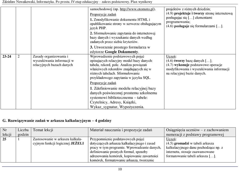 Sformułowanie zapytania do internetowej bazy danych i wyszukanie danych według zadanych przez siebie kryteriów. 3. Utworzenie prostego formularza w edytorze Google Dokumenty.