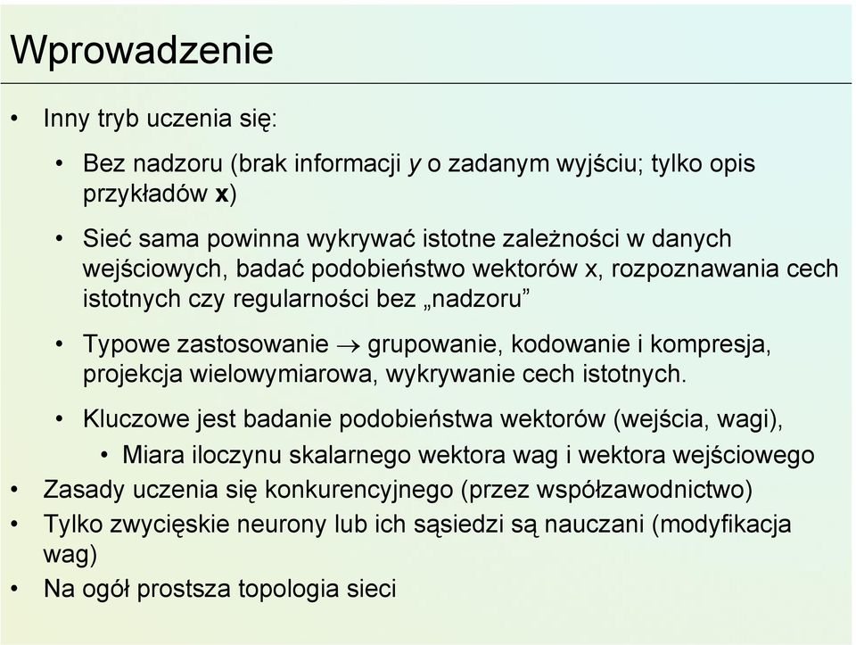 projekcja wielowymiarowa, wykrywanie cech istotnych.