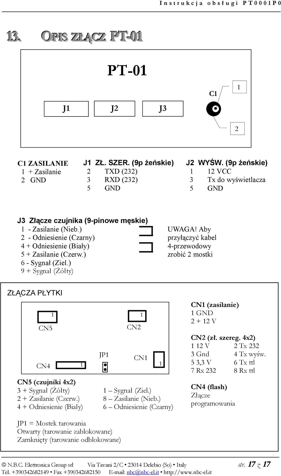 Aby 2 - Odniesienie (Czarny) przyłączyć kabel 4 + Odniesienie (Biały) 4-przewodowy 5 + Zasilanie (Czerw.) zrobić 2 mostki 6 - Sygnał (Ziel.