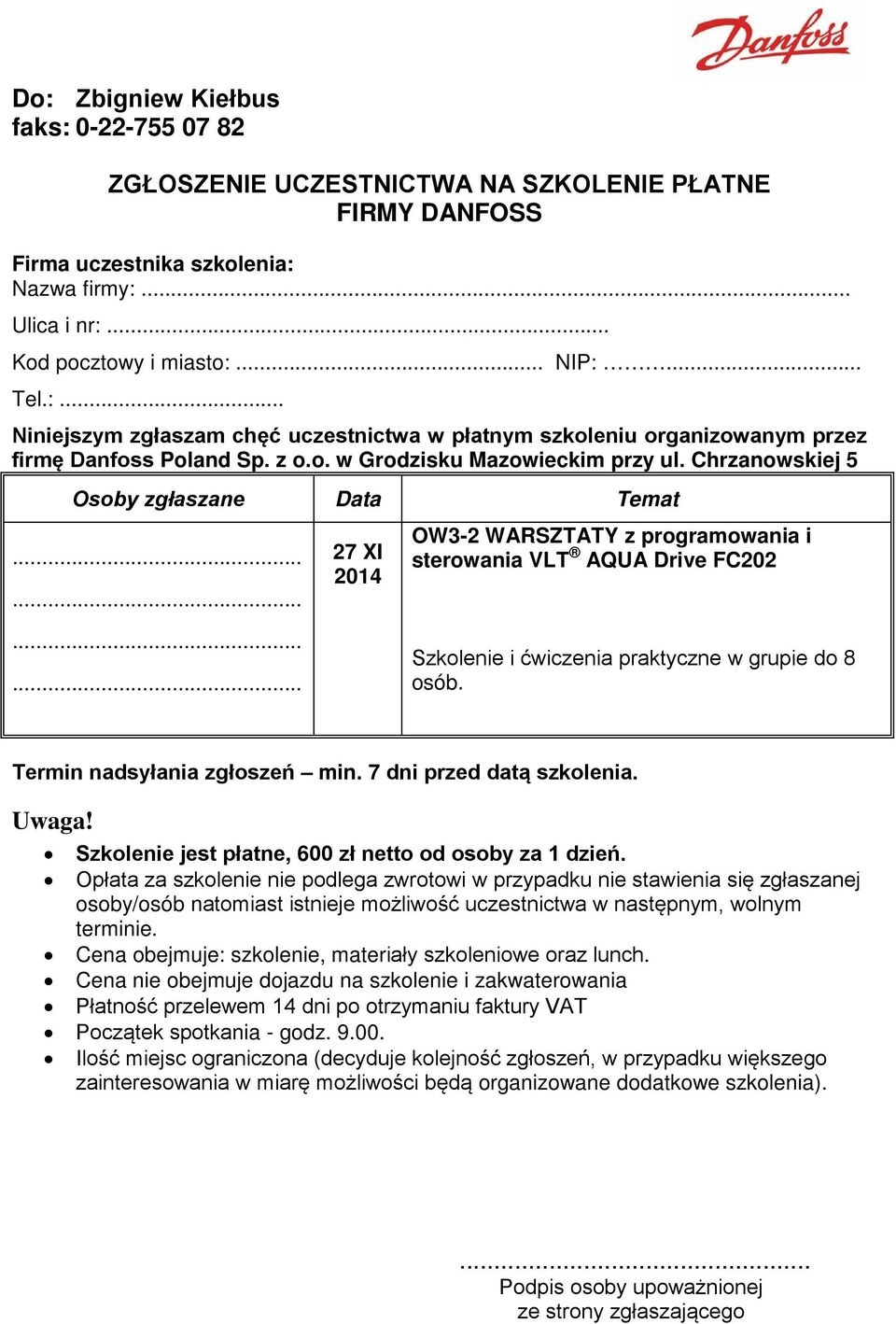 s Poland Sp. z o.o. w Grodzisku Mazowieckim przy ul.
