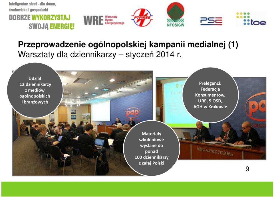 Udział 12 dziennikarzy z mediów ogólnopolskich I branżowych Prelegenci: