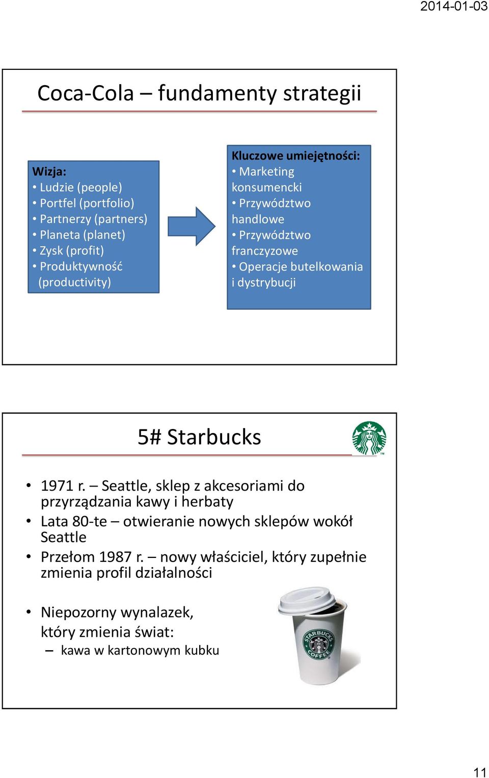 dystrybucji 5# Starbucks 1971 r.