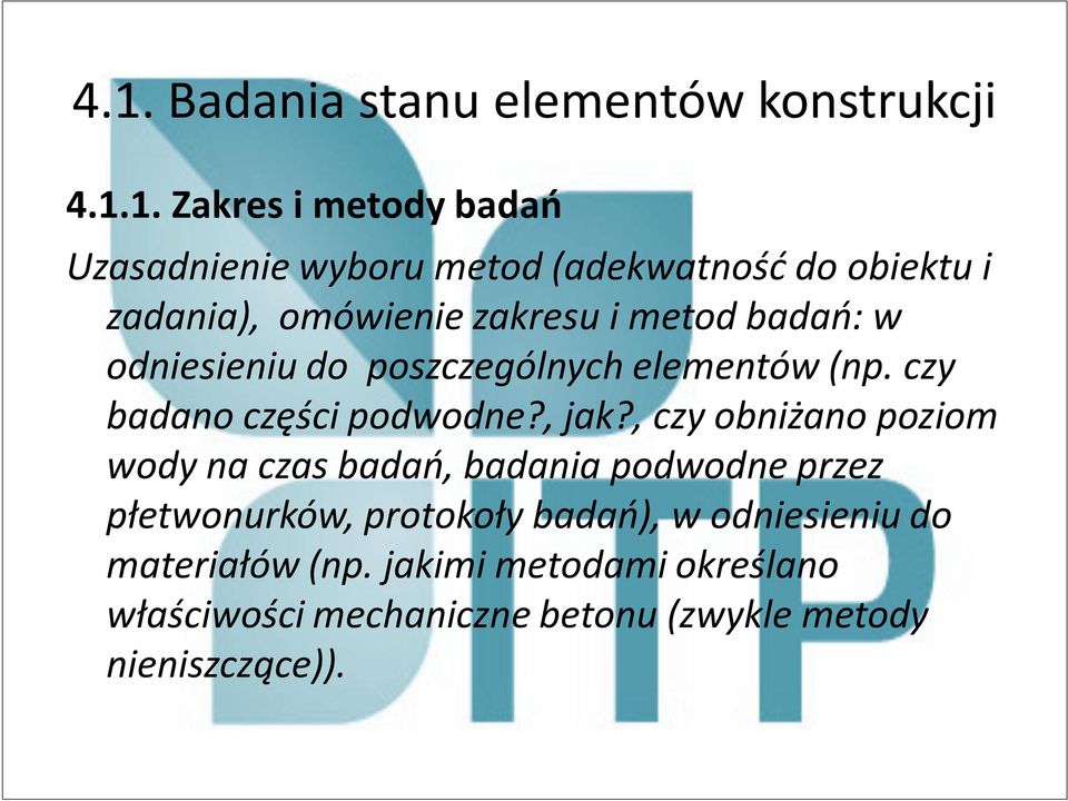 czy badano części podwodne?, jak?