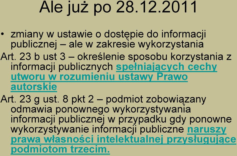 Prawo autorskie Art. 23 g ust.