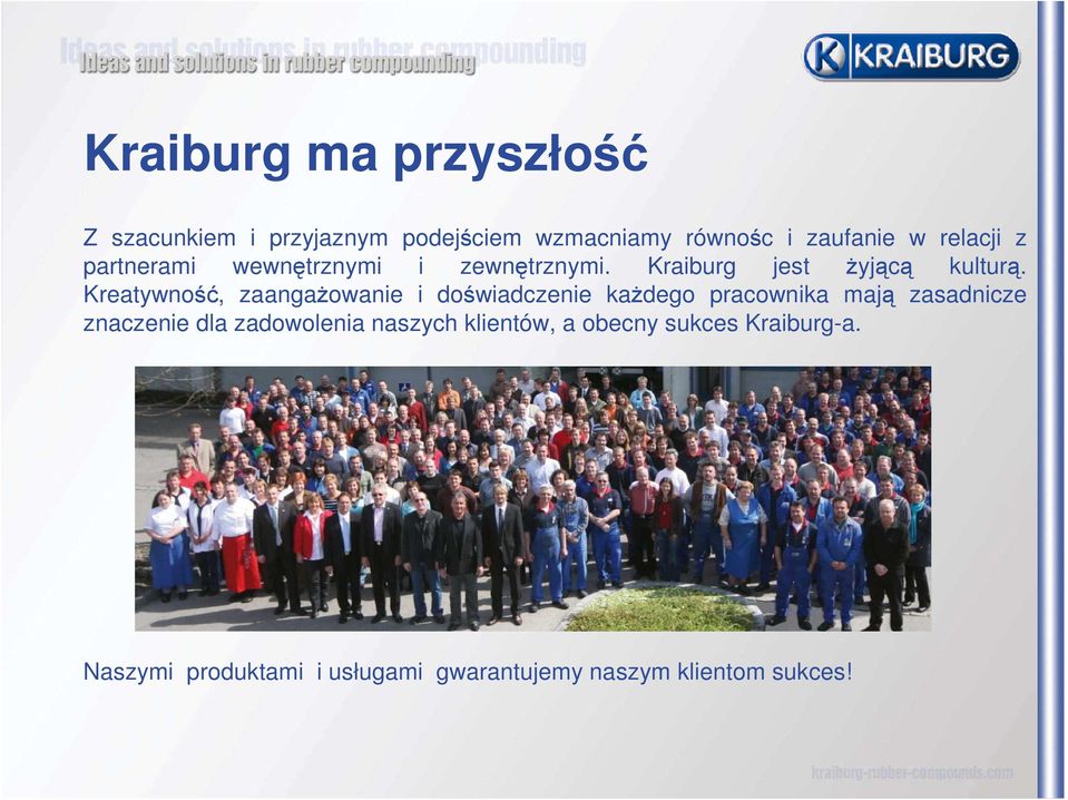 Kreatywność, zaangaŝowanie i doświadczenie kaŝdego pracownika mają zasadnicze znaczenie dla