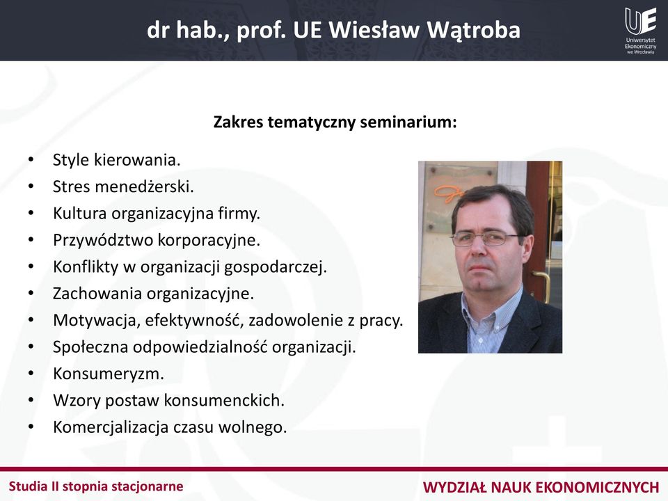 Konflikty w organizacji gospodarczej. Zachowania organizacyjne.