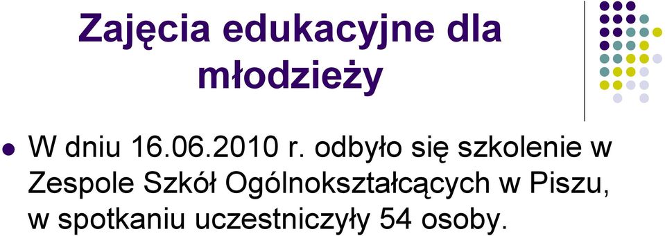 odbyło się szkolenie w Zespole Szkół