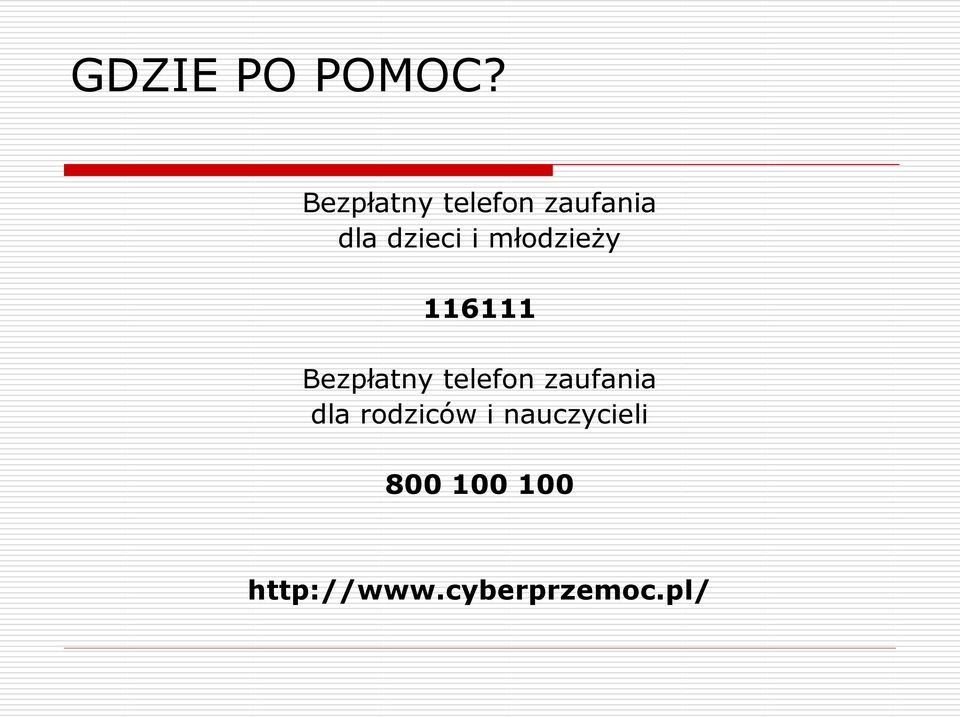 młodzieży 116111 Bezpłatny telefon