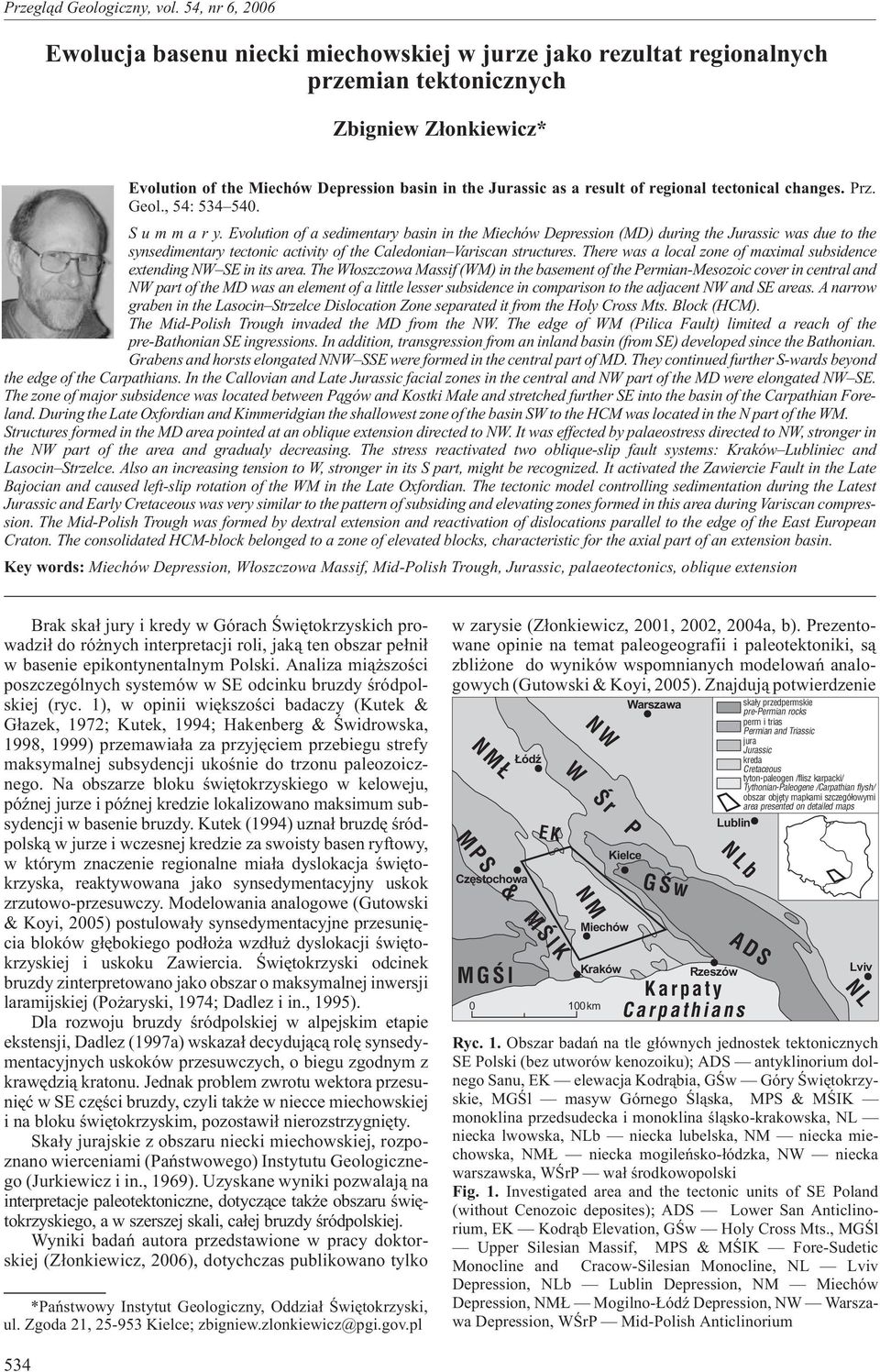 of regional tectonical changes. Prz. Geol., 54: 534 54. Summary.