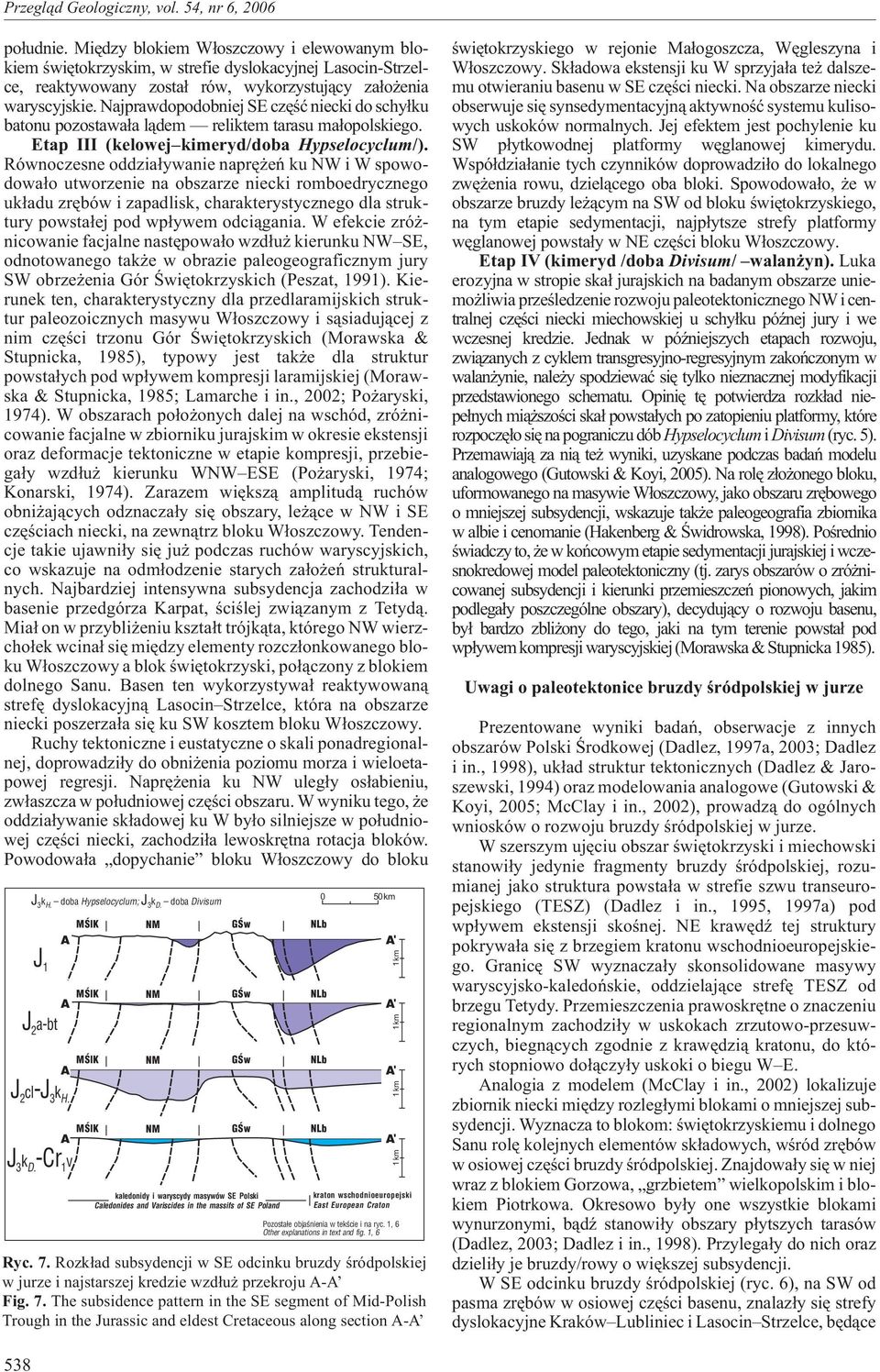 Najprawdopodobniej SE czêœæ niecki do schy³ku batonu pozostawa³a l¹dem reliktem tarasu ma³opolskiego. Etap III (kelowej kimeryd/doba Hypselocyclum/).