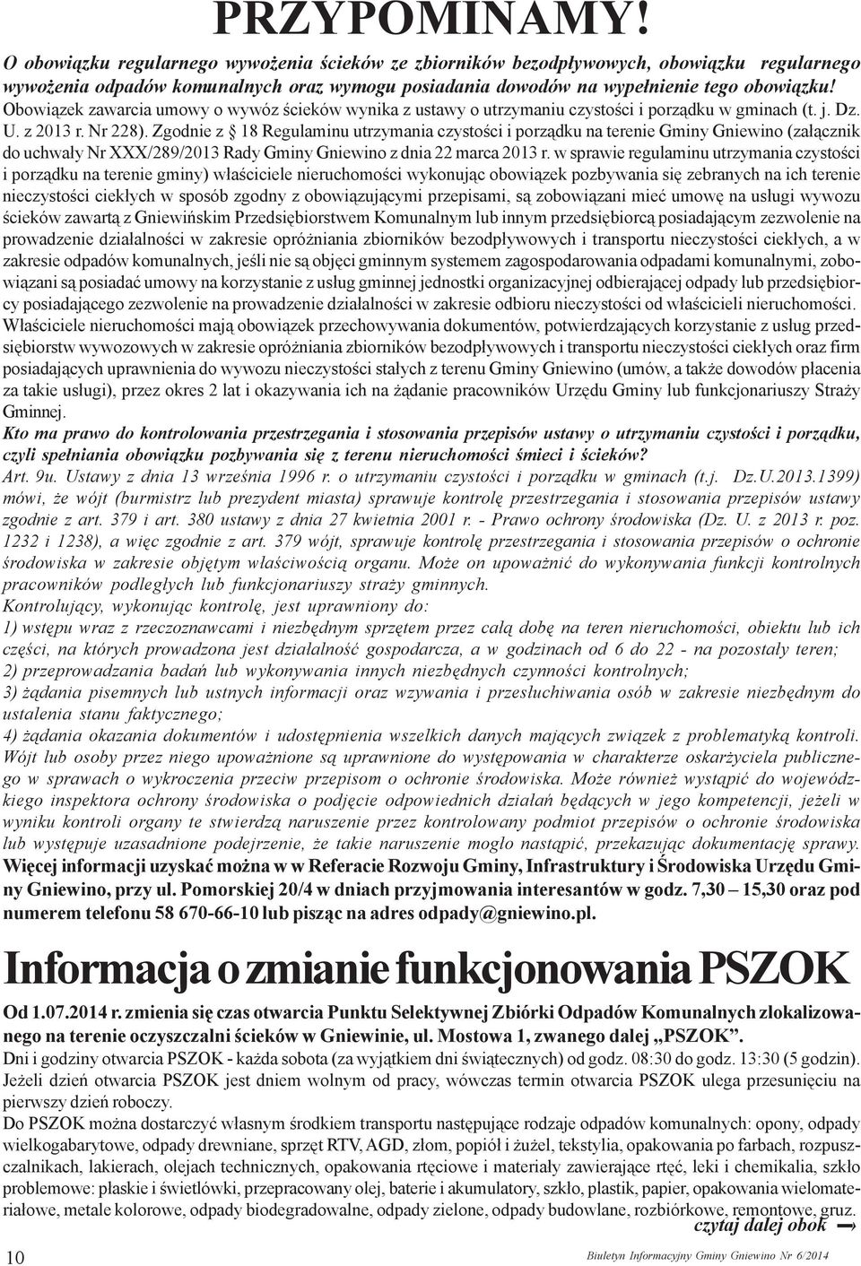 Issn Nr 62014 Biuletyn Informacyjny Gminy Gniewino Pdf