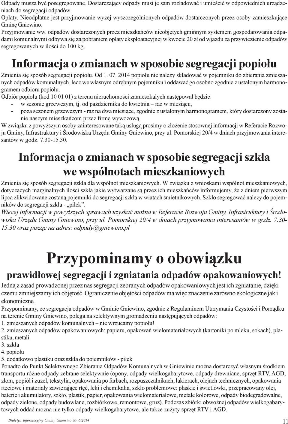 Issn Nr 62014 Biuletyn Informacyjny Gminy Gniewino Pdf