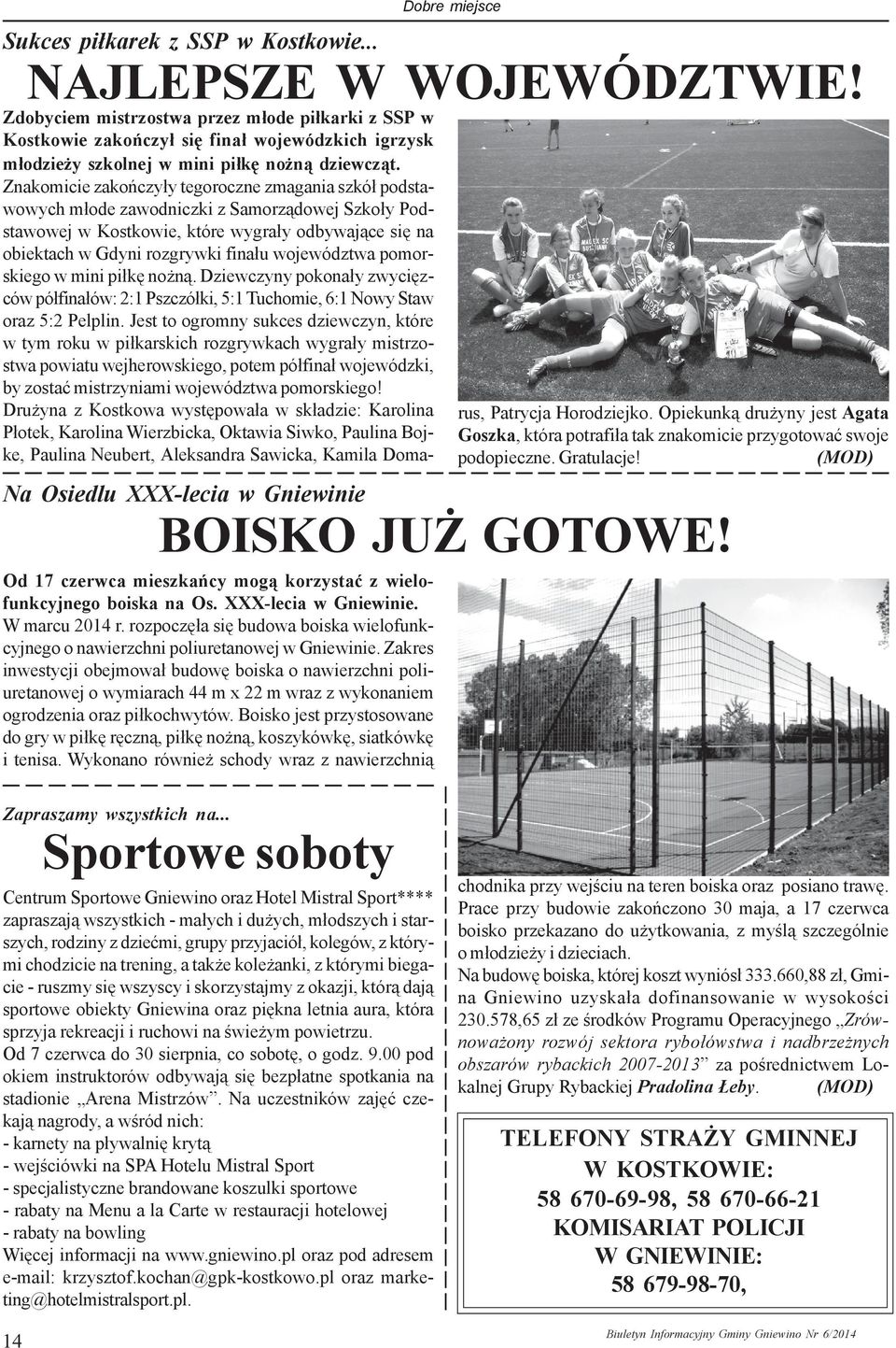 Issn Nr 62014 Biuletyn Informacyjny Gminy Gniewino Pdf