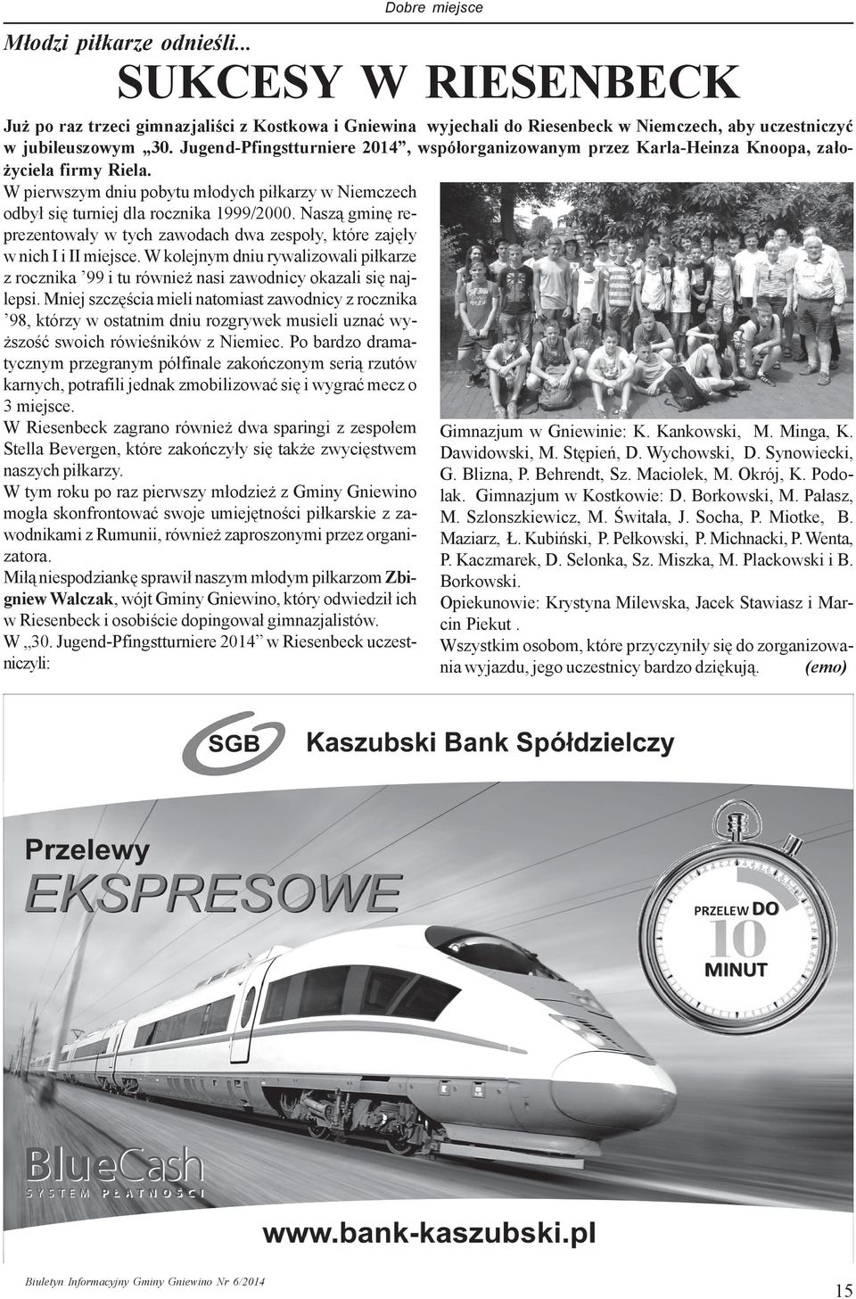 Issn Nr 62014 Biuletyn Informacyjny Gminy Gniewino Pdf