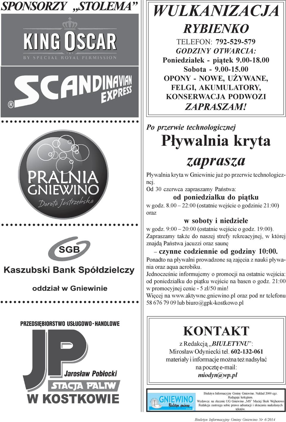 Issn Nr 62014 Biuletyn Informacyjny Gminy Gniewino Pdf
