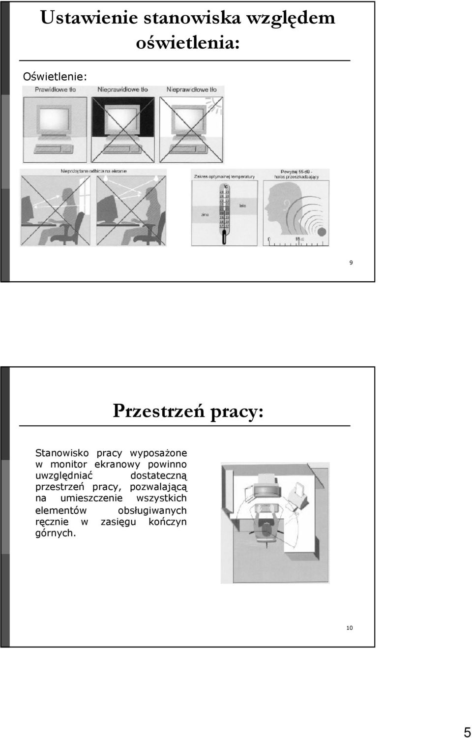 powinno uwzględniać dostateczną przestrzeń pracy, pozwalającą na