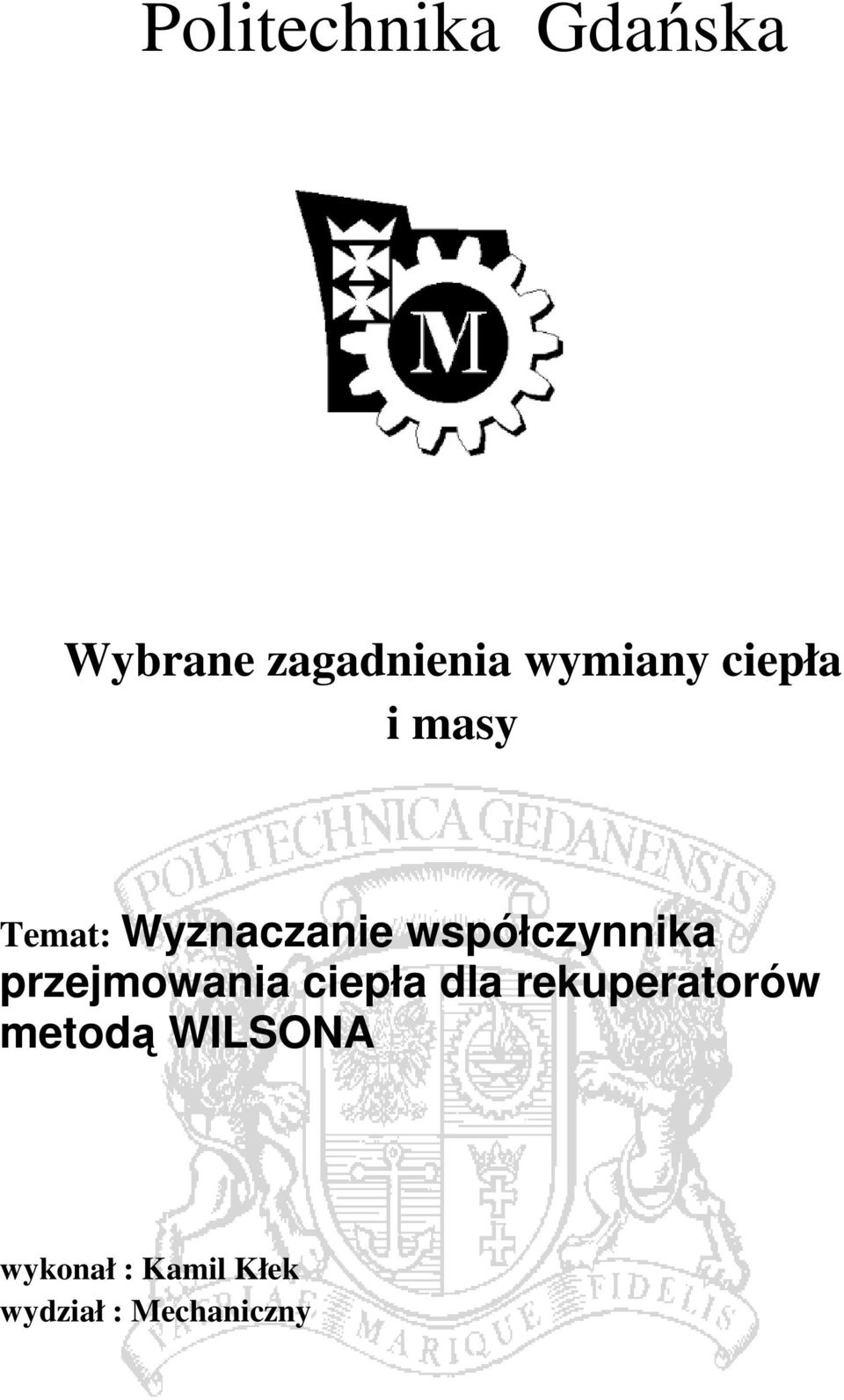 współczynnika przejmowania ciepła dla