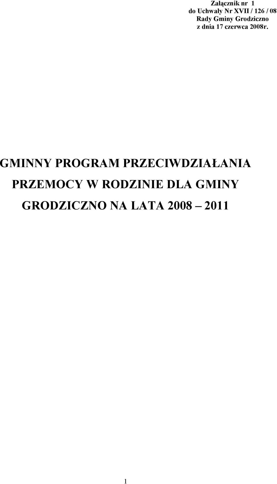 GMINNY PROGRAM PRZECIWDZIAŁANIA PRZEMOCY W