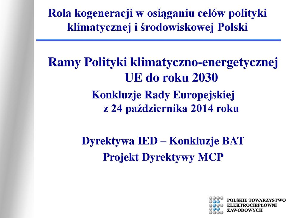 UE do roku 2030 Konkluzje Rady Europejskiej z 24