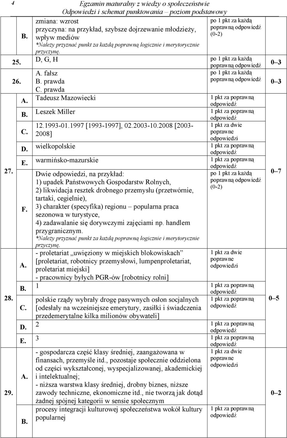 Dwie, na przykład: 1) upadek Państwowych Gospodarstw Rolnych, 2) likwidacja resztek drobnego przemysłu (przetwórnie, tartaki, cegielnie), 3) charakter (specyfika) regionu popularna praca sezonowa w