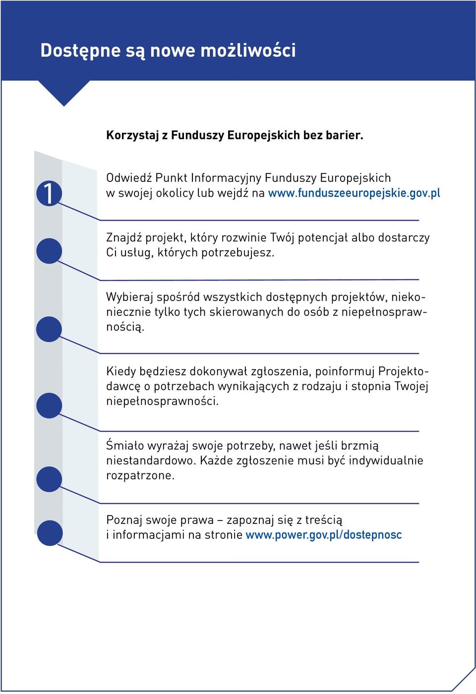 Wybieraj spośród wszystkich dostępnych projektów, niekoniecznie tylko tych skierowanych do osób z niepełnosprawnością.