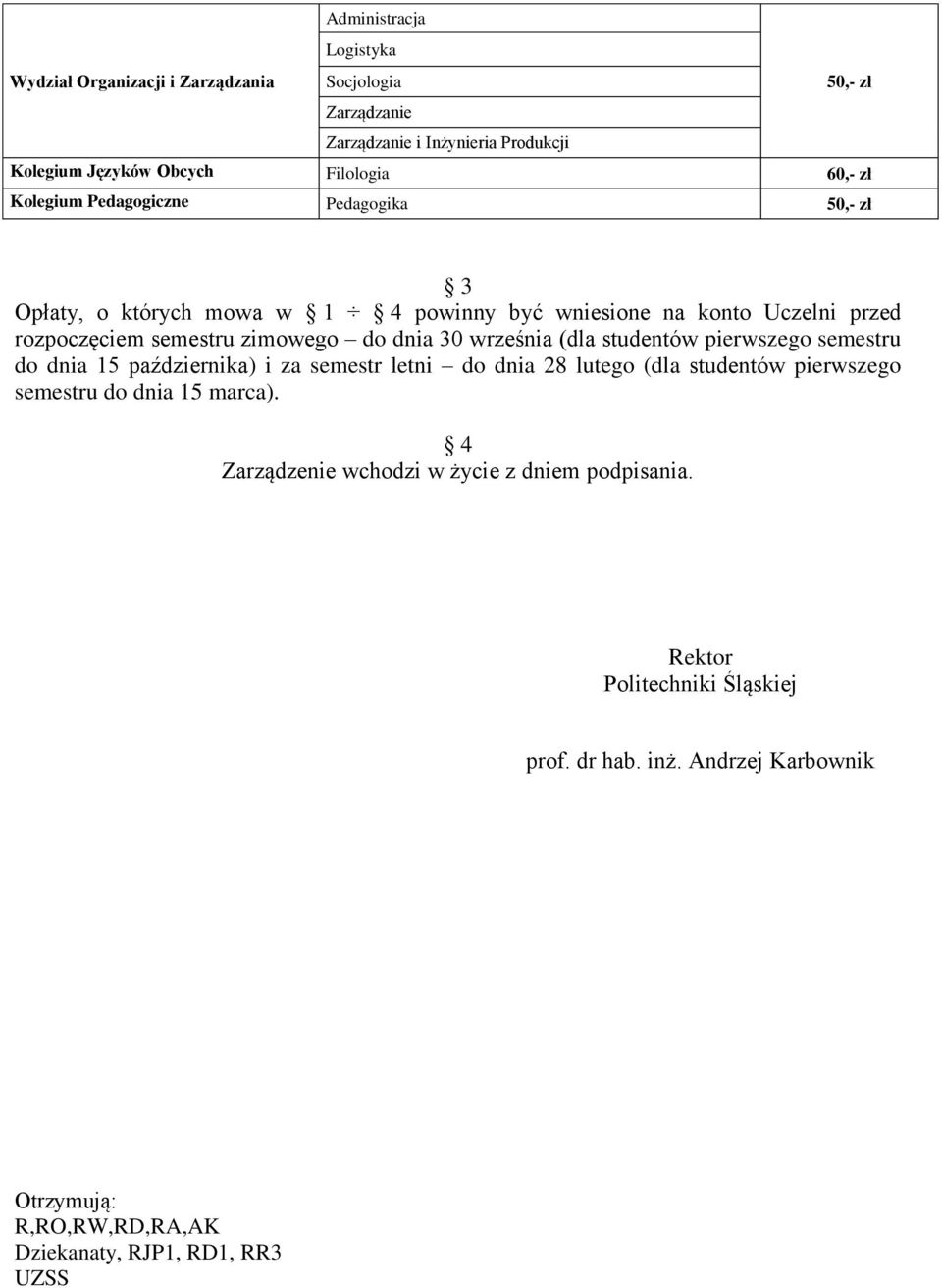 do dnia 15 października) i za semestr letni do dnia 28 lutego (dla studentów pierwszego semestru do dnia 15 marca).