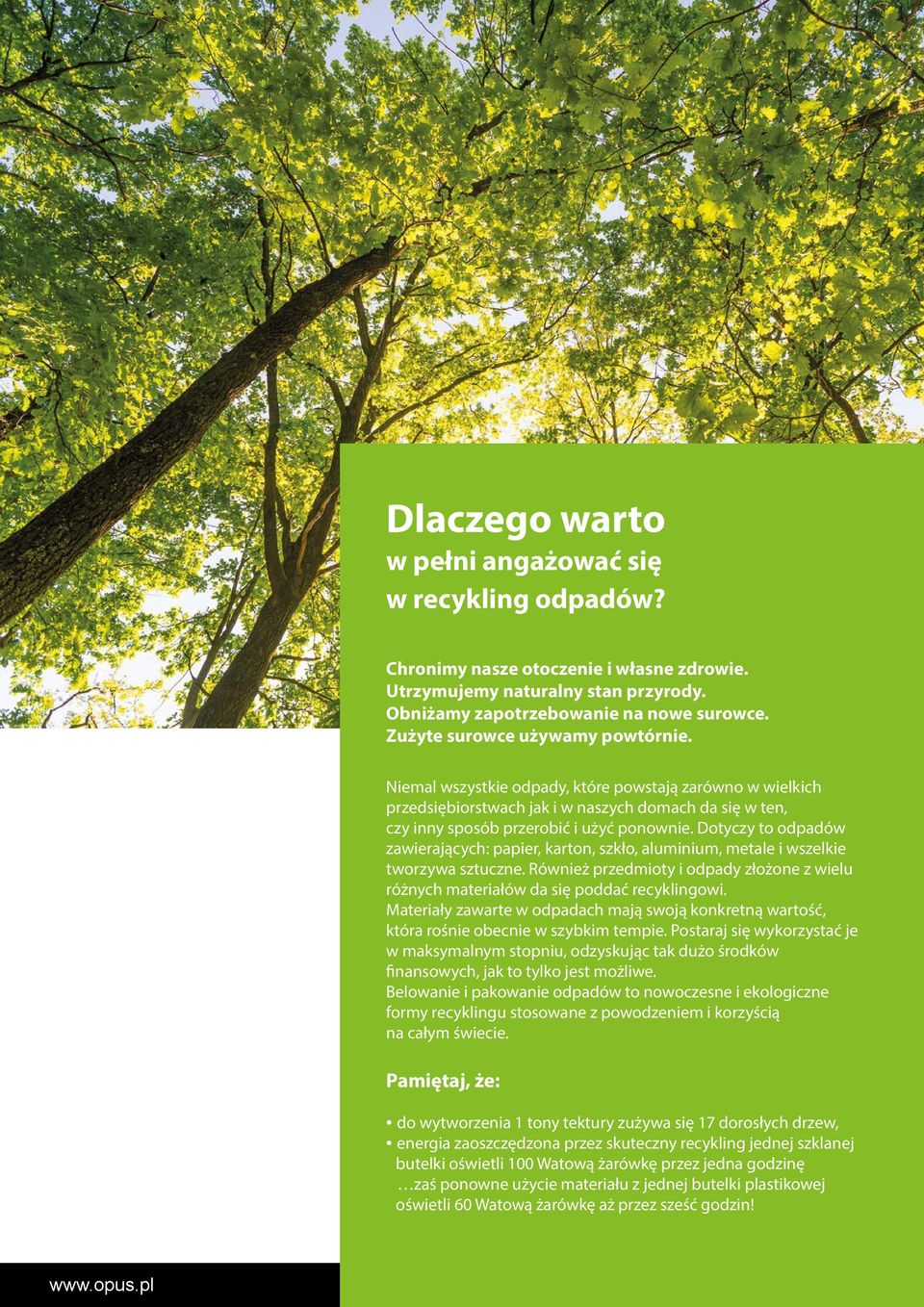 Dotyczy to odpadów zawierających: papier, karton, szkło, aluminium, metale i wszelkie tworzywa sztuczne. Również przedmioty i odpady złożone z wielu różnych materiałów da się poddać recyklingowi.