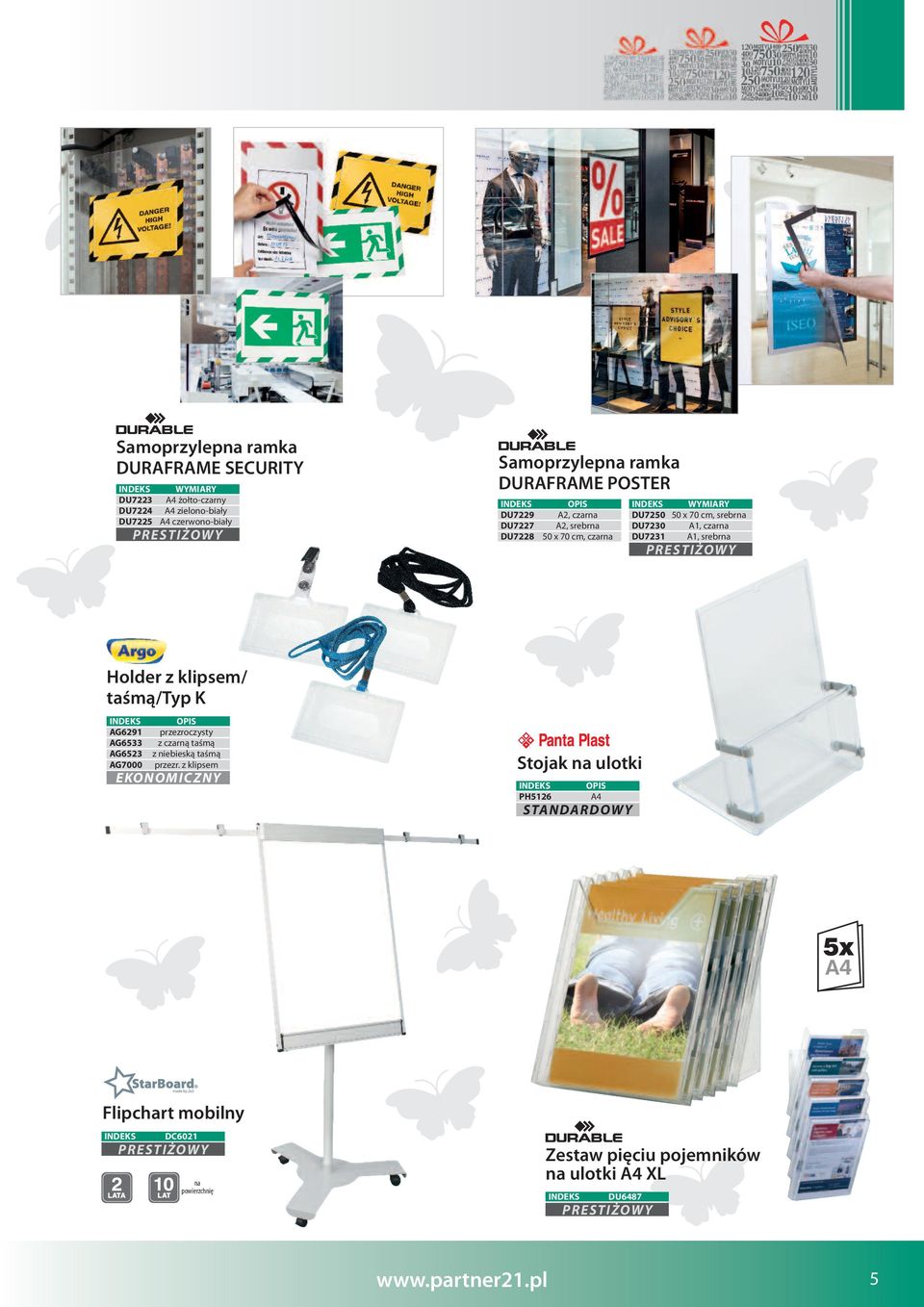 A1, srebrna Holder z klipsem/ taśmą/typ K AG6291 AG6533 AG6523 AG7000 przezroczysty z czarną taśmą z niebieską taśmą przezr.