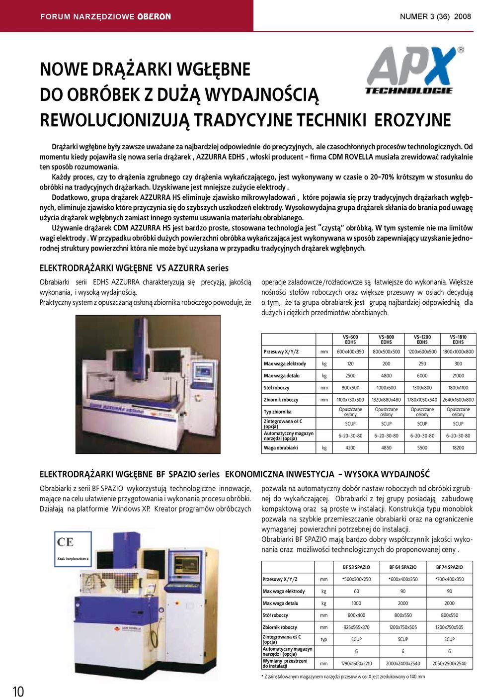Od momentu kiedy pojawiła się nowa seria drążarek, AZZURRA EDHS, włoski producent - firma CDM ROVELLA musiała zrewidować radykalnie ten sposób rozumowania.
