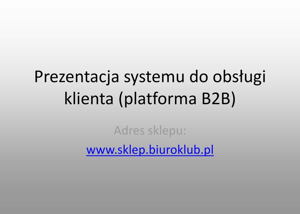 (platforma B2B) Adres