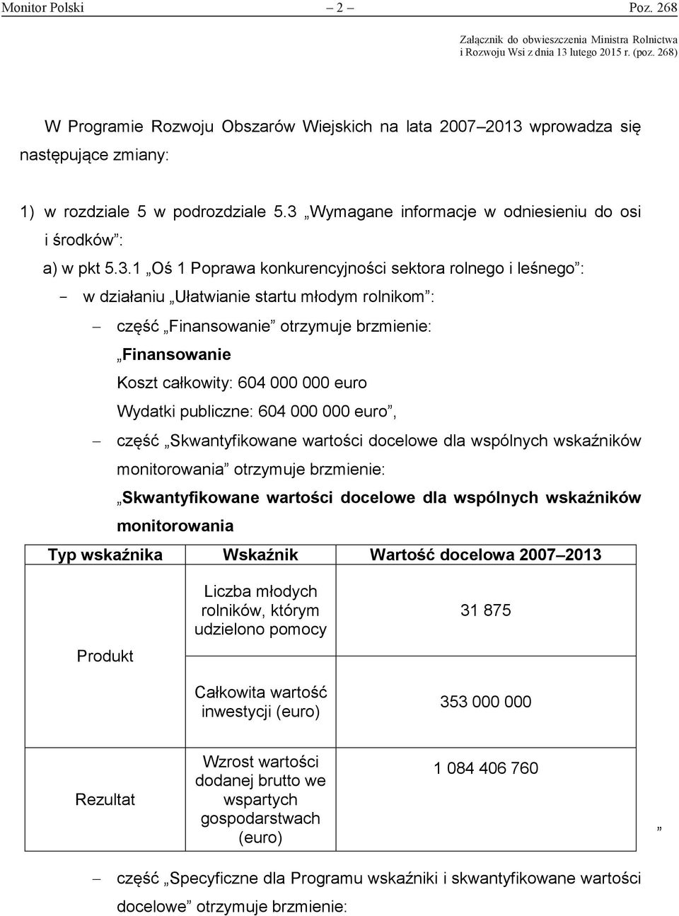 wprowadza się następujące zmiany: 1) w rozdziale 5 w podrozdziale 5.3 