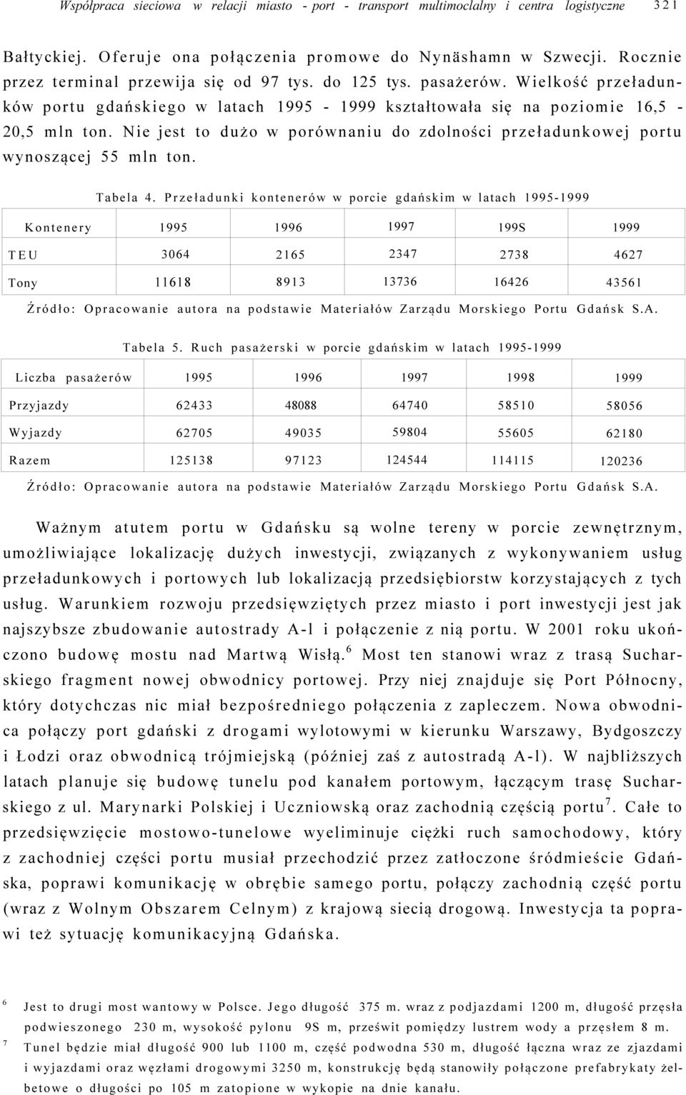 Nie jest to dużo w porównaniu do zdolności przeładunkowej portu wynoszącej 55 mln ton. Tabela 4.