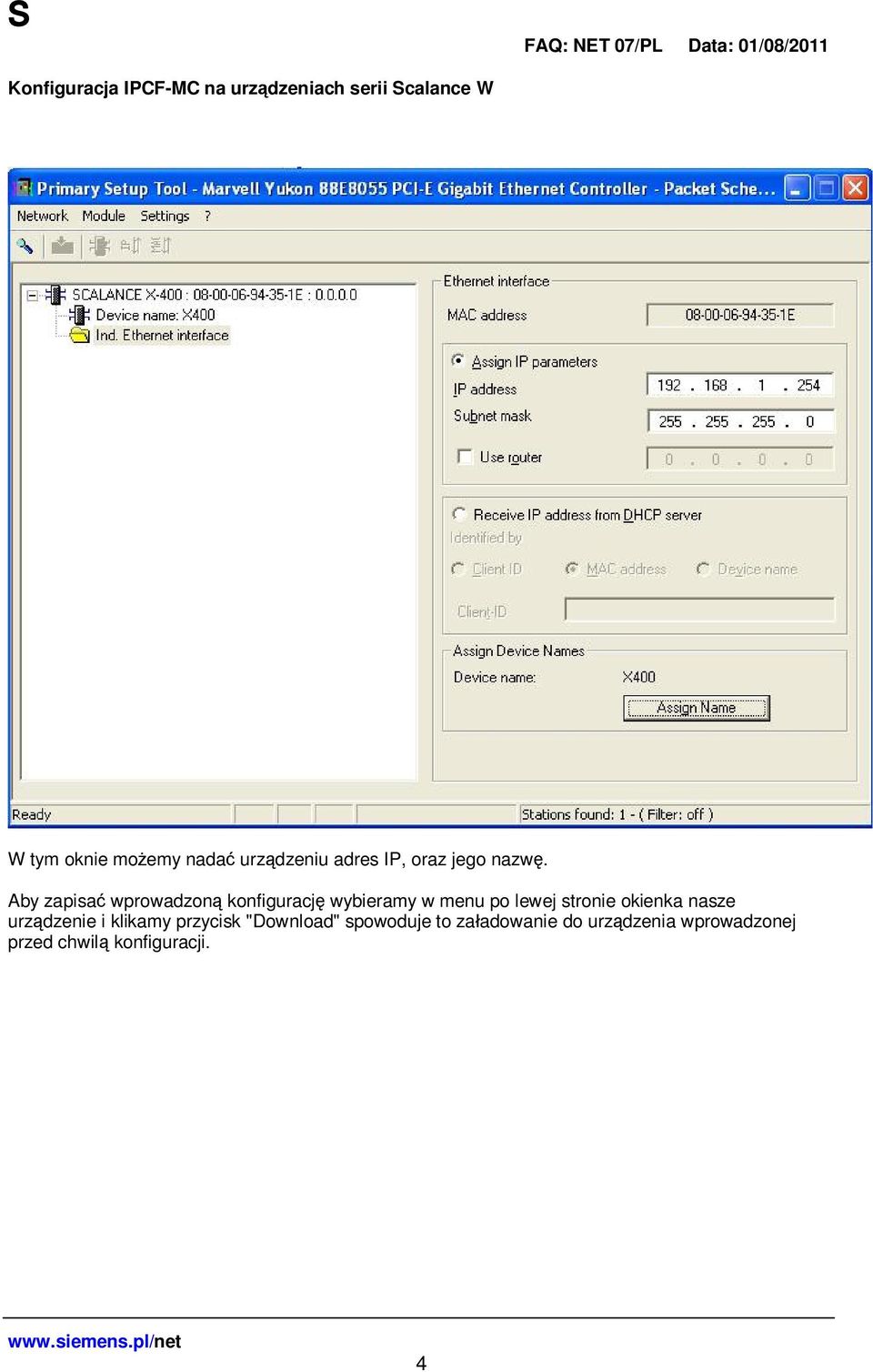 stronie okienka nasze urz dzenie i klikamy przycisk "Download"
