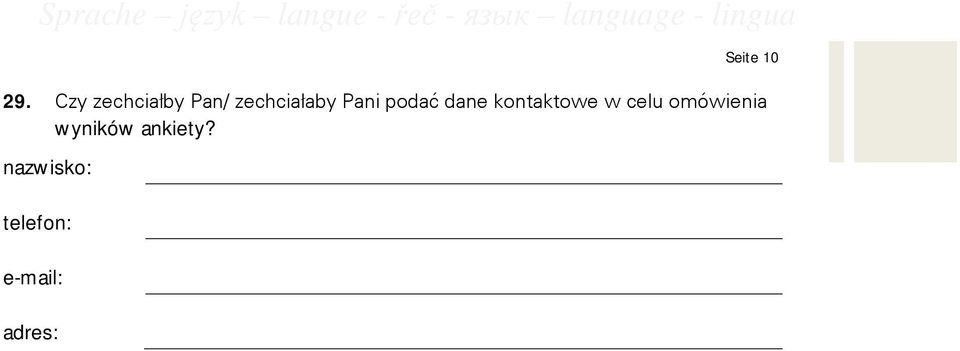 Pani podać dane kontaktowe w celu