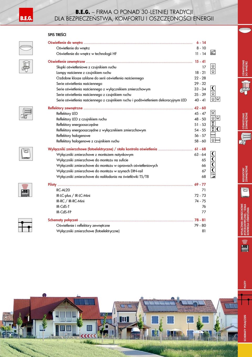 .. 15-41 Słupki oświetleniowe z czujnikiem ruchu 17 Lampy naścienne z czujnikiem ruchu 18-21 Ozdobne klosze szklane do serii oświetlenia naściennego 22-28 Serie oświetlenia naściennego 29-32 Serie