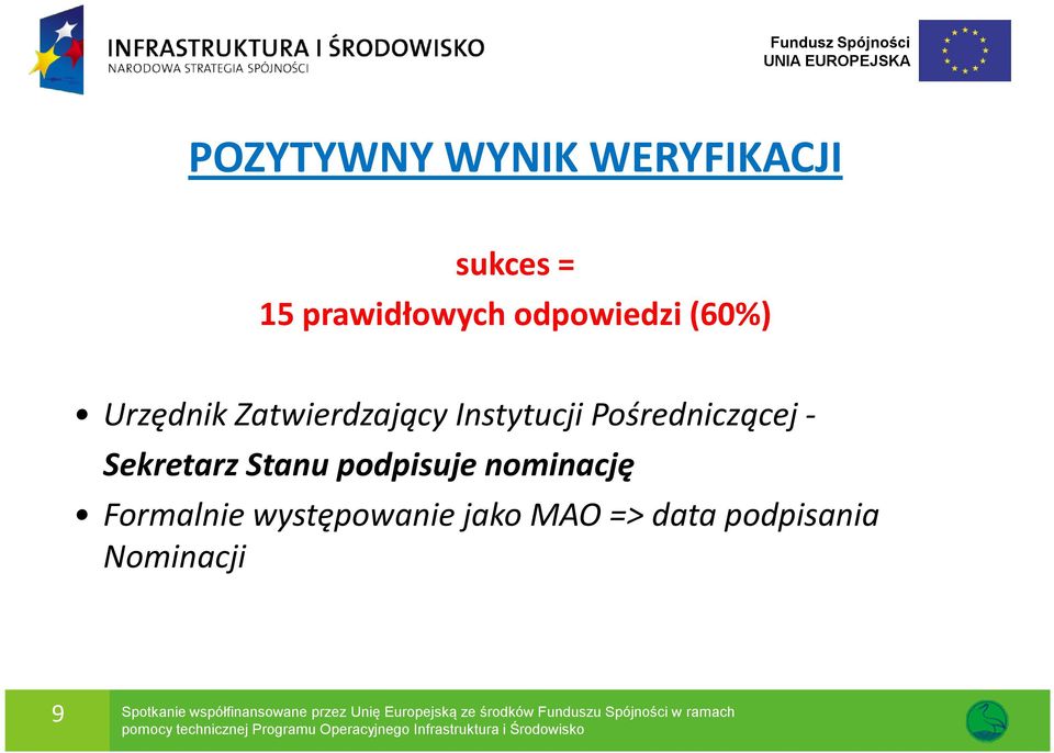 podpisuje nominację Formalnie występowanie jako MAO => data podpisania