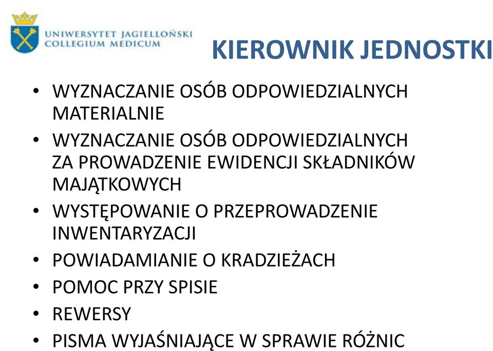 MAJĄTKOWYCH WYSTĘPOWANIE O PRZEPROWADZENIE INWENTARYZACJI