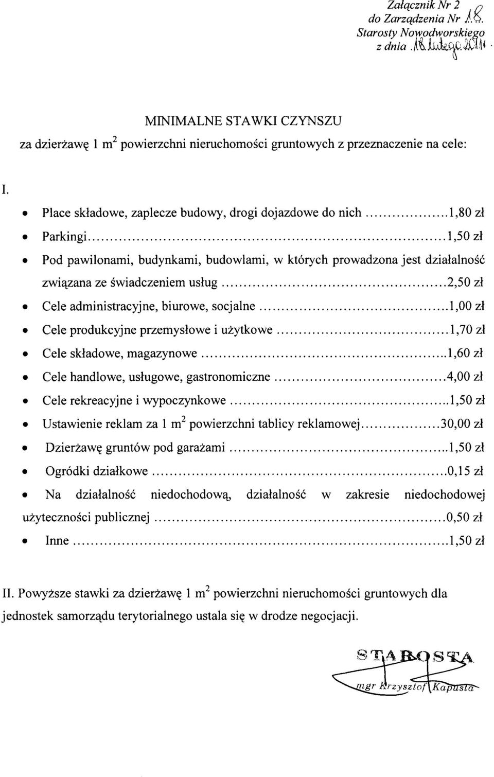 budowlami, w których prowadzona jest działalność związana ze świadczeniem usług 2,50 zł Cele administracyjne, biurowe, socjalne.