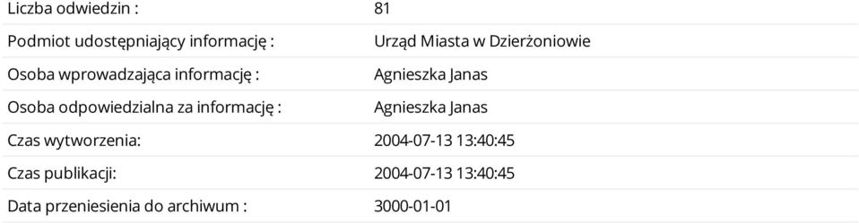 w Dzierżoniowie Agnieszka Janas Agnieszka Janas Czas wytworzenia: 2004-07-13