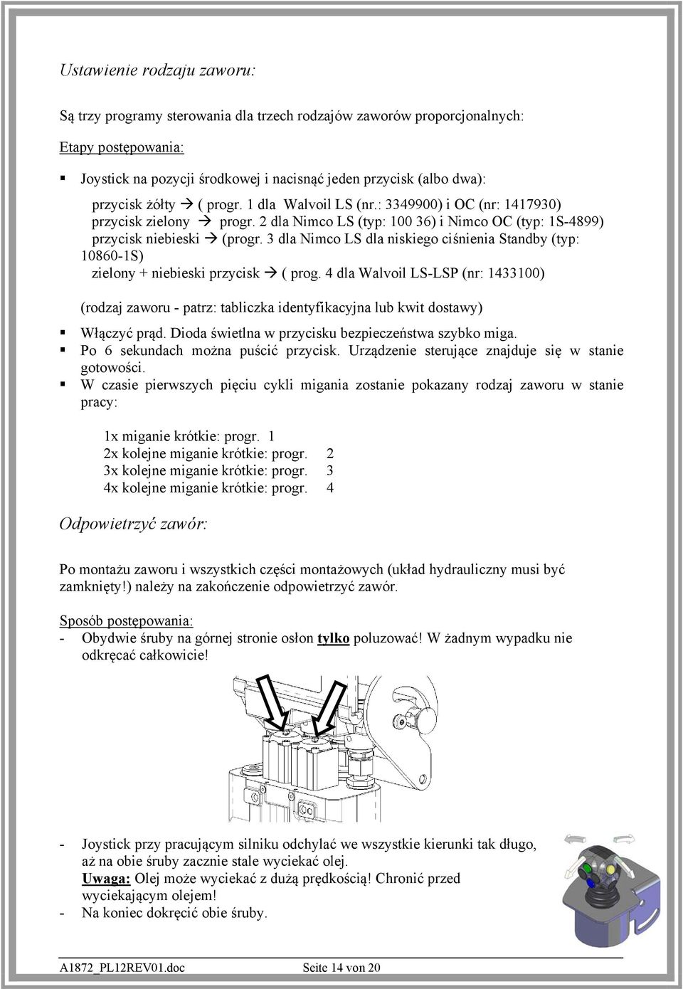 3 dla Nimco LS dla niskiego ciśnienia Standby (typ: 10860-1S) zielony + niebieski przycisk ( prog.
