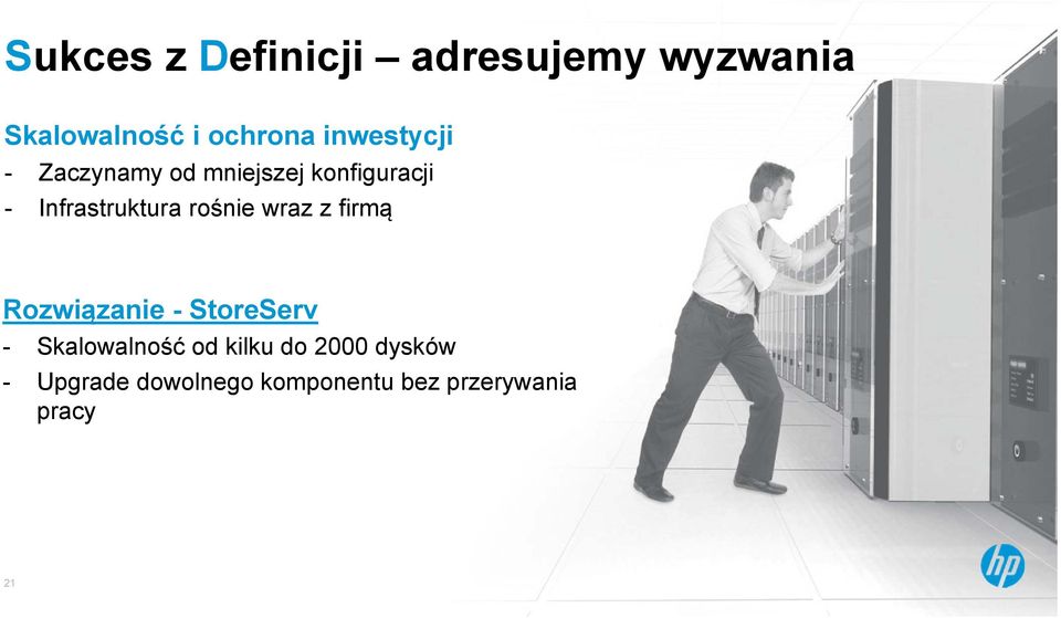 rośnie wraz z firmą Rozwiązanie - StoreServ - Skalowalność od