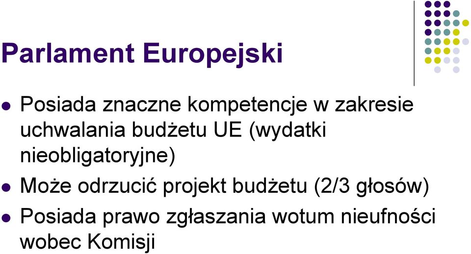 nieobligatoryjne) Może odrzucić projekt budżetu