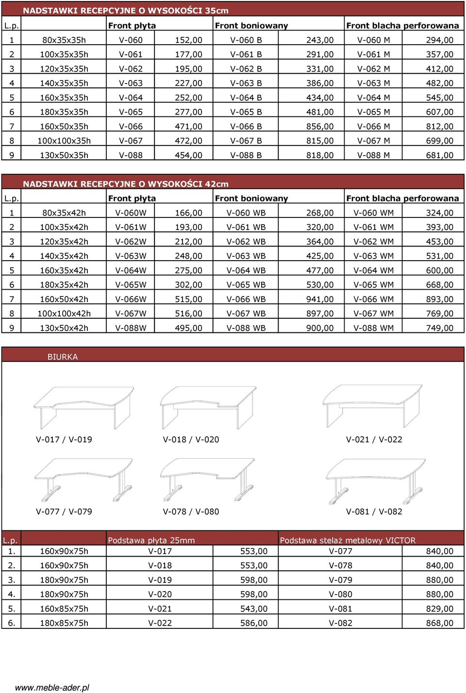 331,00 V-062 M 412,00 4 140x35x35h V-063 227,00 V-063 B 386,00 V-063 M 482,00 5 160x35x35h V-064 252,00 V-064 B 434,00 V-064 M 545,00 6 180x35x35h V-065 277,00 V-065 B 481,00 V-065 M 607,00 7